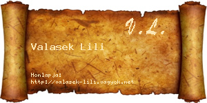 Valasek Lili névjegykártya