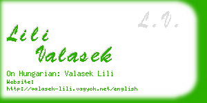 lili valasek business card